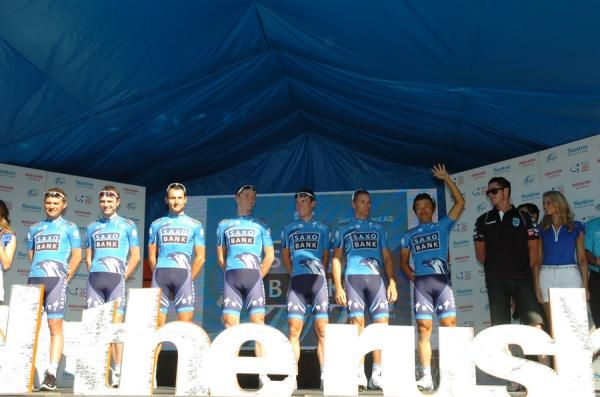 Saxo Bank have two Australians in their team - Luke Roberts a South Australian had his own personal tifosi in attendance.