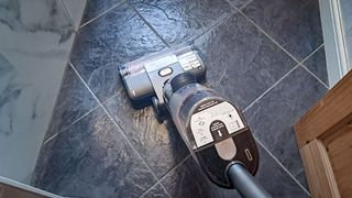 Shark HydroVac MessMaster on bathroom ridged tiles