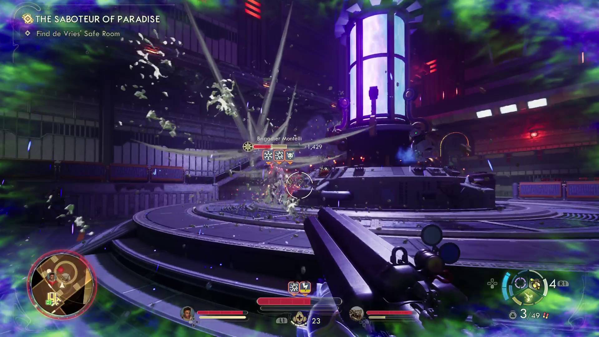 The Outer Worlds 2 killing Montelli with corrosive bio grenades