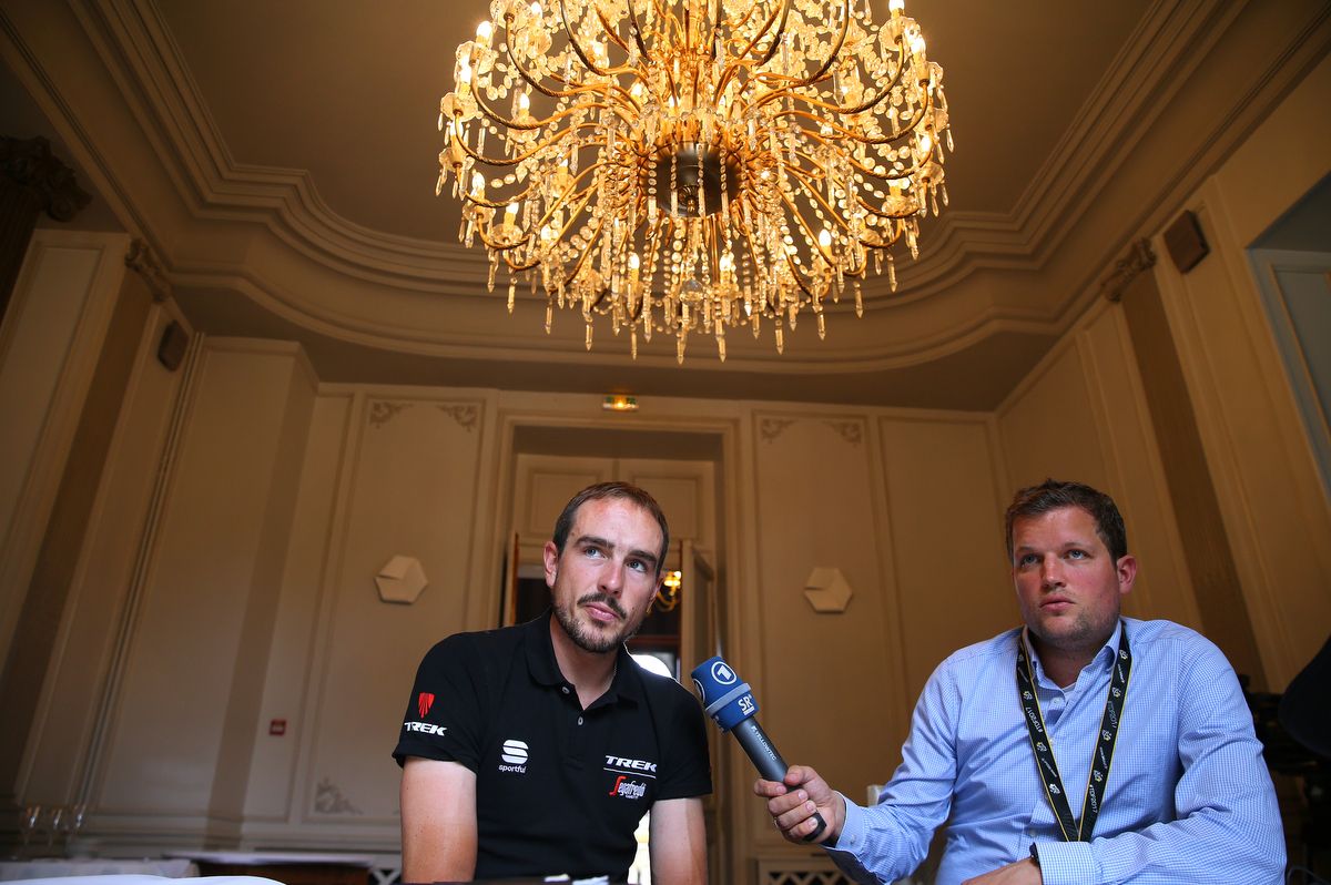 John Degenkolb during the Trek-Segafredo press conference