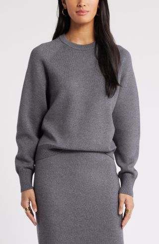 Nordstrom, Raglan Sleeve Cotton & Cashmere Blend Crewneck Sweater