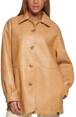 Oversize Faux Leather Relaxed Jacket