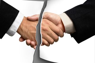 Broken handshake (end of business deal)