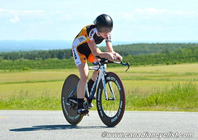 Anika Todd, wearing a borrowed skin suit, placed 2nd