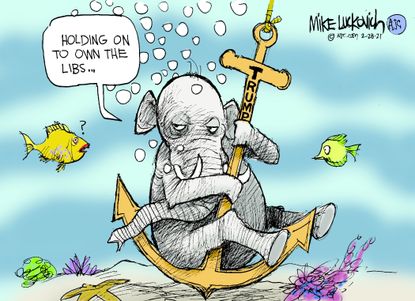 Political Cartoon U.S. trump gop liberals