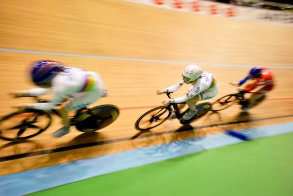 Great Britain en route to team pursuit gold.