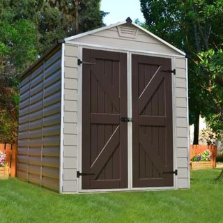 6' x 8' Palram Canopia Tan Skylight Plastic Shed