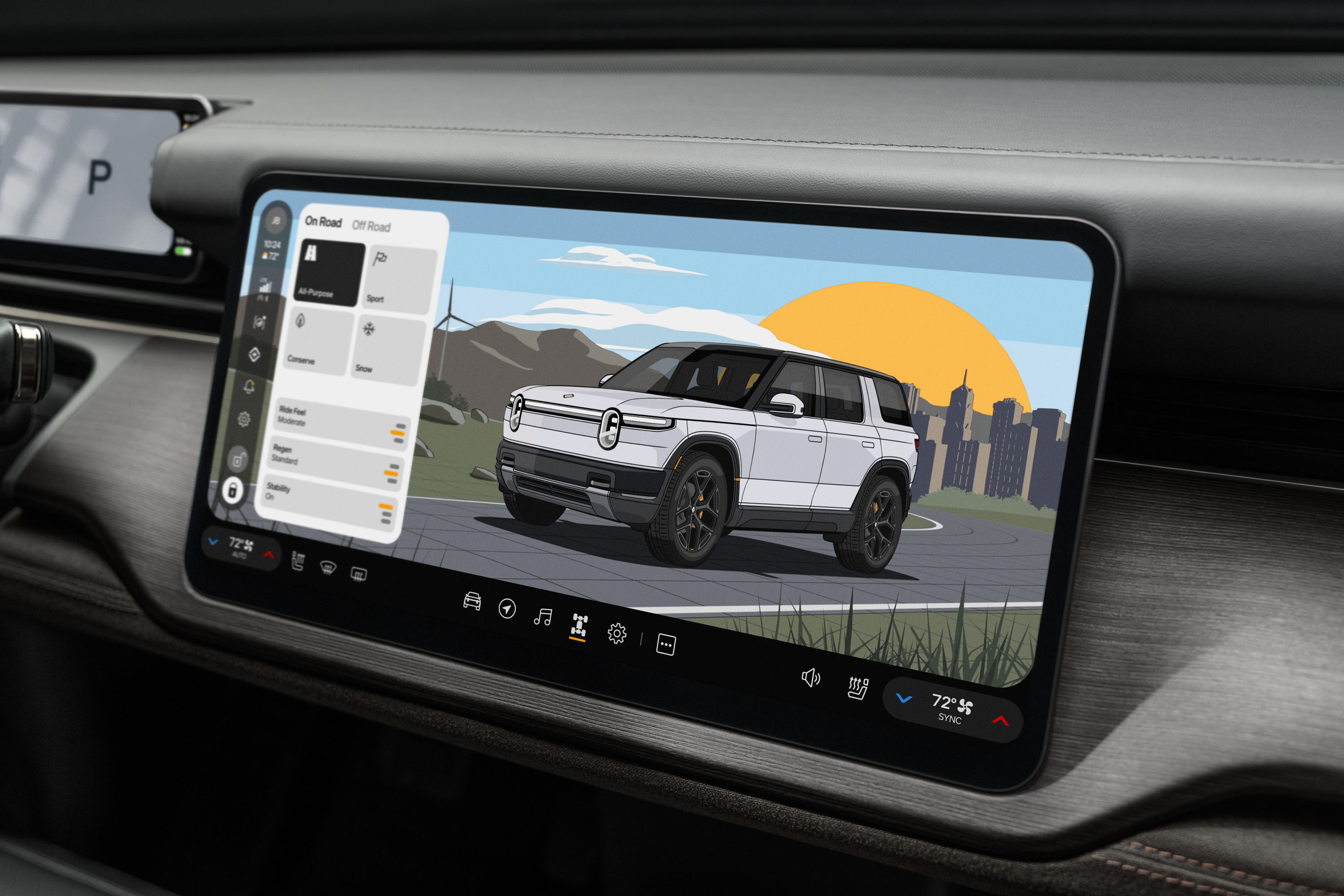 Rivian R2 central display screen