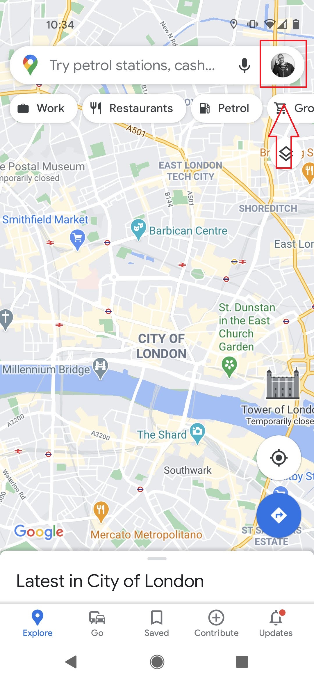 Как использовать Google Maps в темном режиме - Выберите изображение профиля