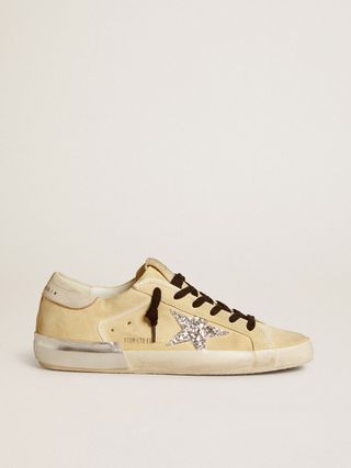 Women's Super-Star Ltd in Suede With Glitter Star and Leather Heel Tab