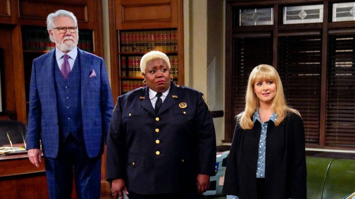 Night Court&#039;s Dan, Gurgs, and Abby in Season 1