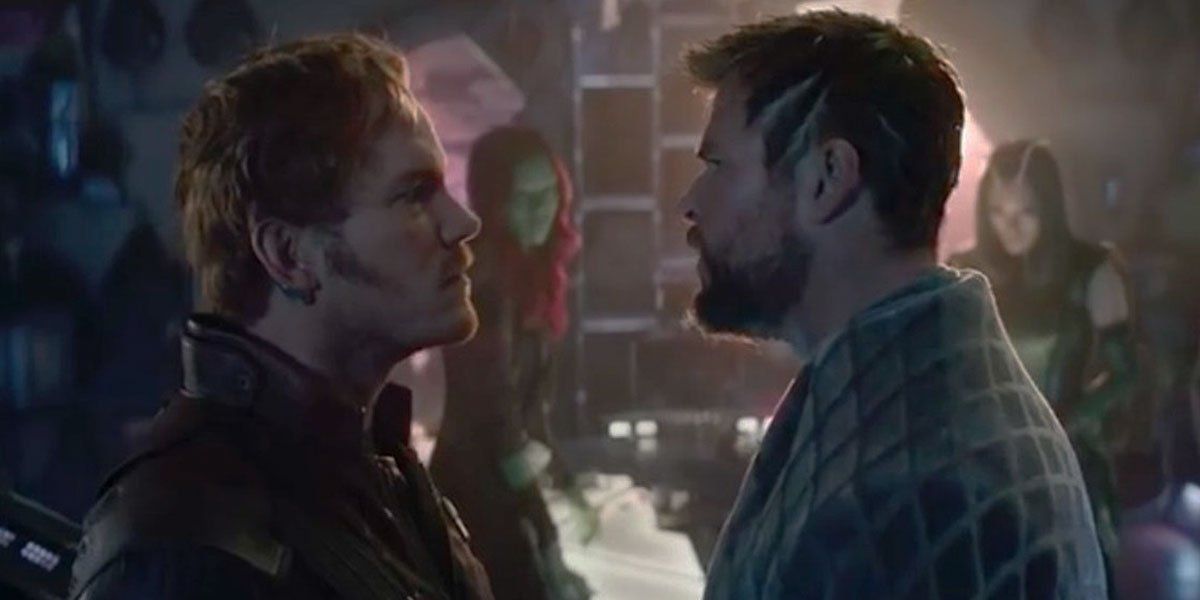 Chris Pratt and Chris Hemsworth in Marvel&#039;s Infinity War