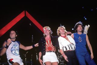 Asia in 1983, L-R: Carl Palmer, Geoff Downes, John Wetton and Steve Howe