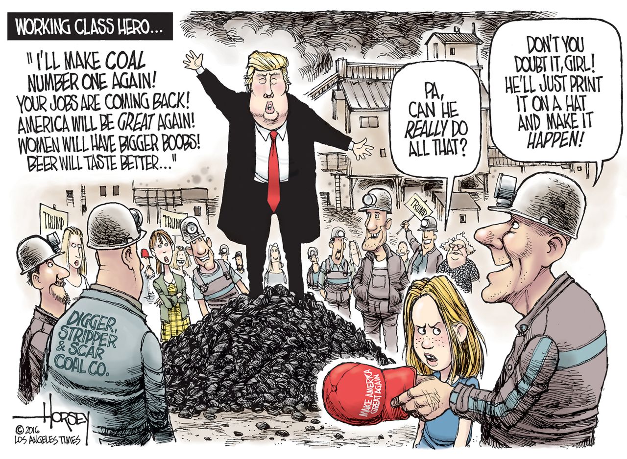 Political cartoon U.S. trump promises