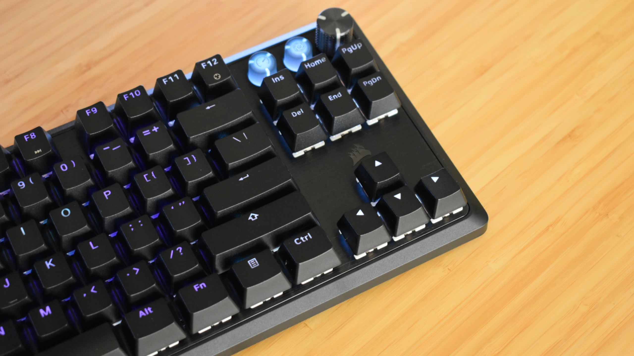 Corsair K70 Pro TKL gaming keyboard's right side keys and chassis