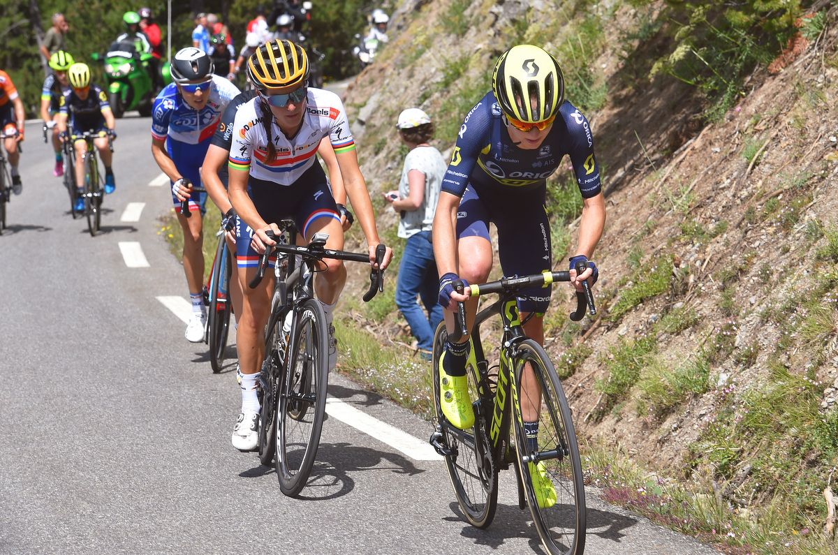 Annemiek van Vleuten (Orica Scott) puts in her attack