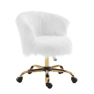 Kylie Plush Shaggy Faux Fur Swivel Chair
