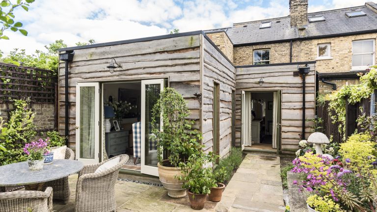 timber clad rear extension on a Victorian house