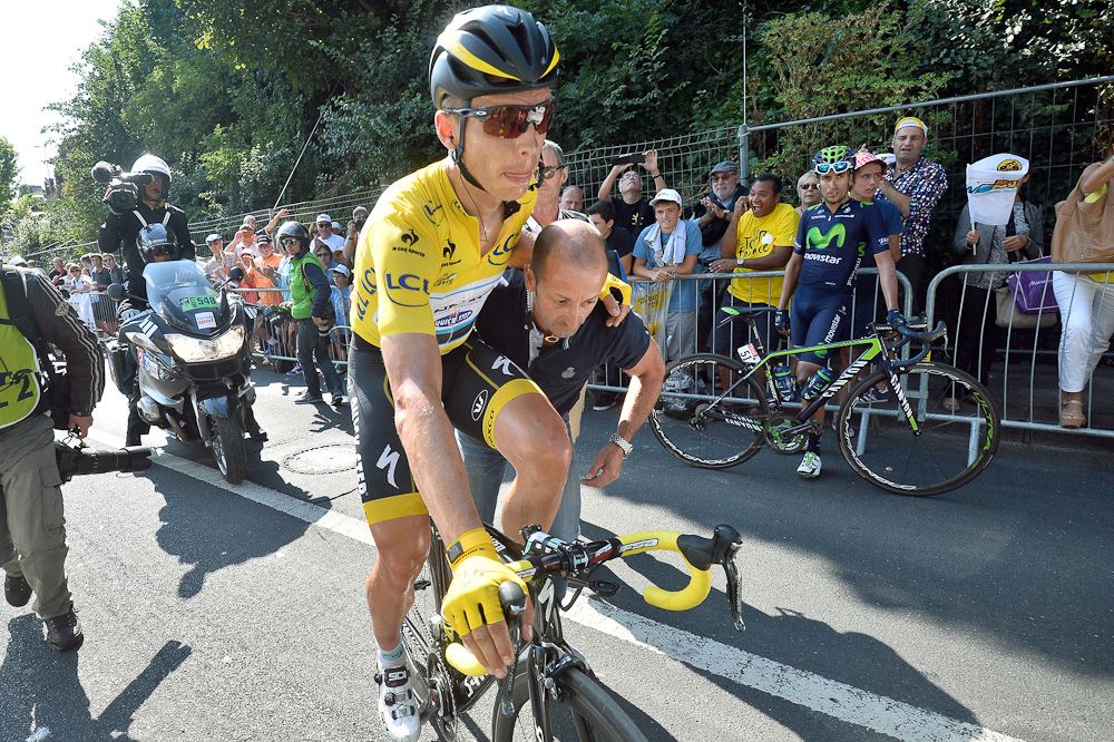 Tony Martin gets an assist after stage 6.