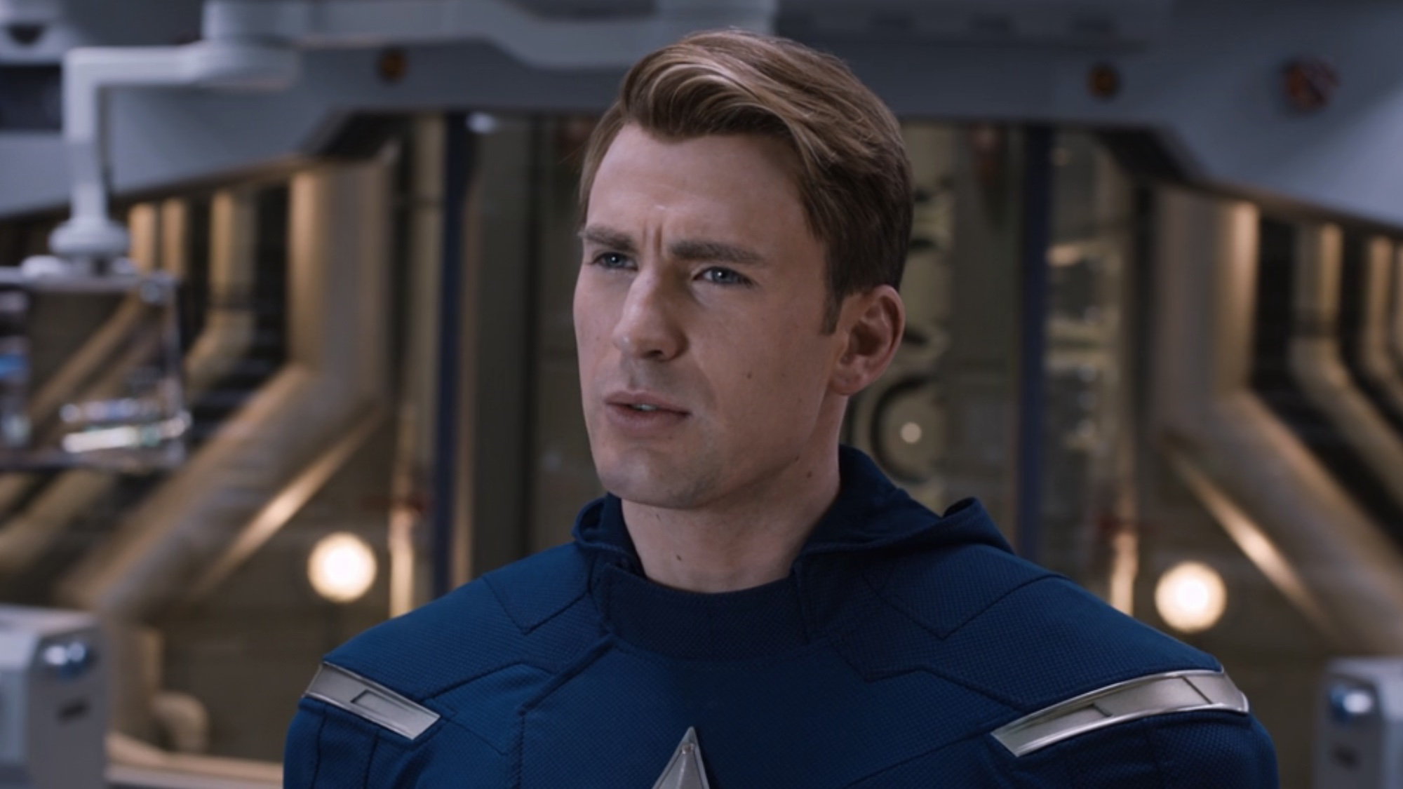Cap looking annoyed in the first Avengers movie. 