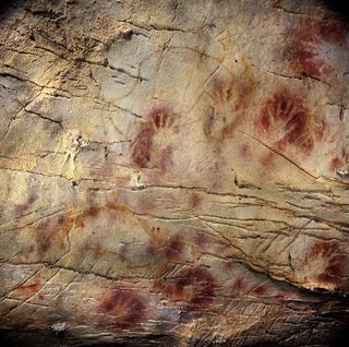 The Panel of Hands at El Castillo cave. 