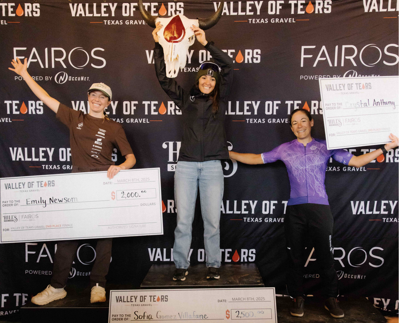 Women's elite podium at 2025 Valley of Tears