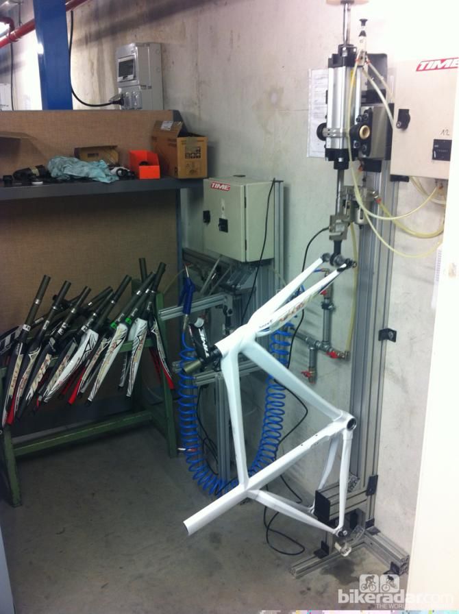 QC testing as frames, bars and forks are pulled, pushed and stretched