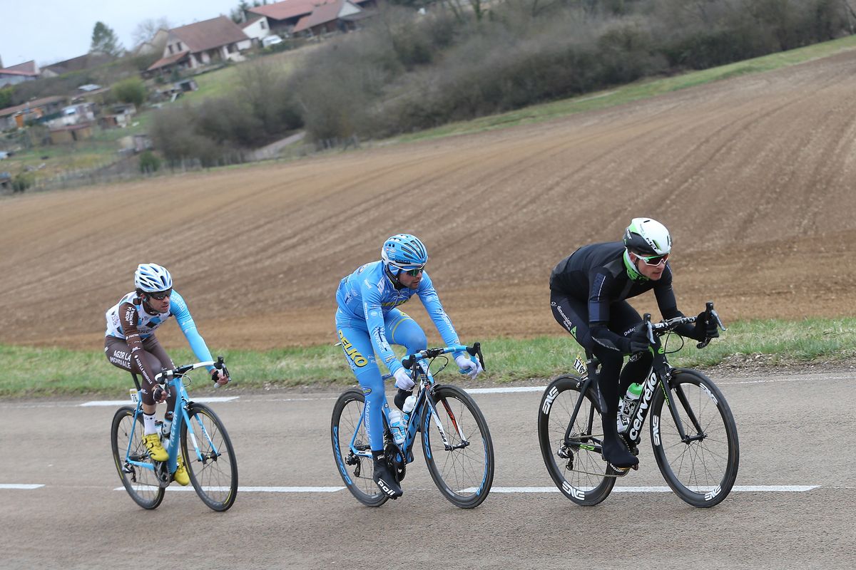 Ben King (Cannondale-Drapac) leads the breakaway