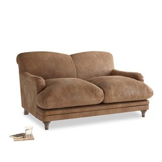 Loaf Pudding Sofa in walnut tone and solid oak legs