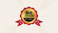 The H&H Awards logo which is a stylised red rosette with a gold centre, with 2026 on the tails and title sponsors NAF and Agria's logos at the bottom set against a light gold background