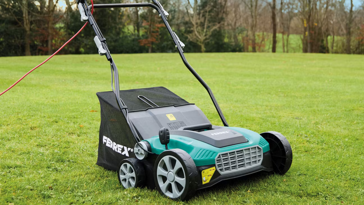 A close-up of Aldi&#039;s electric scarifier.