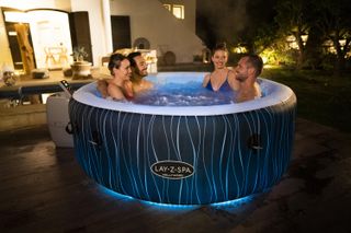 inflatable hot tub with people