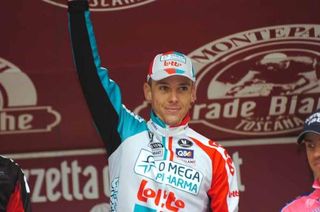 Philippe Gilbert (Omega Pharma-Lotto) salutes the crowds in Siena.