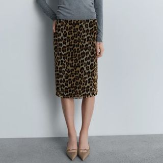 leopard midi skirt 