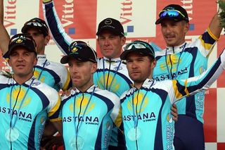 Team Astana collects the accolades for winning stage 4's TTT.