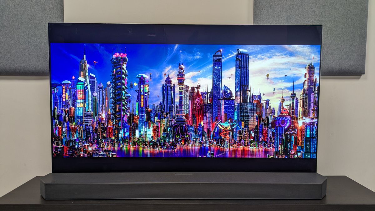 Speed Racer 4K Blu-ray on LG G5 showing a brightly colored city