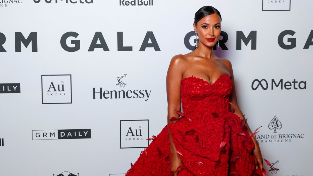 Maya Jama at a gala held before the 2022 Rated Awards at Kensington Palace.