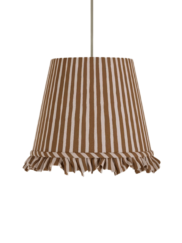 Watercolour Stripe Ruffle Edge Lamp Shade Ochre