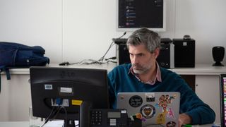 Man working at computer 
