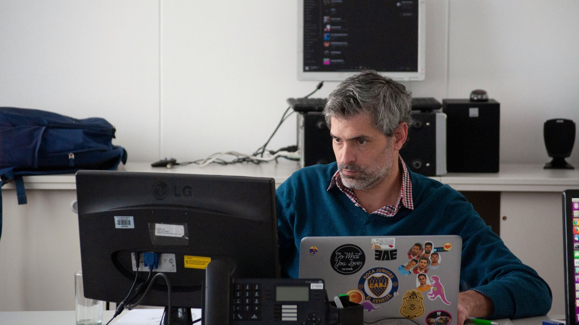 Man working at computer 