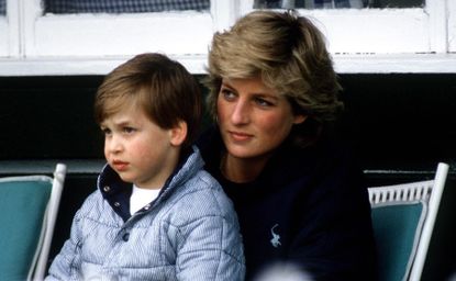 Princess Diana With Prince William Sitting On Her Lap At Polo