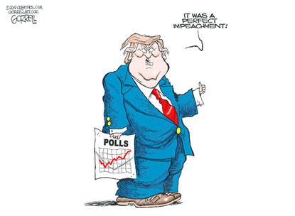 Political Cartoon U.S. Polls Perfect Impeachment