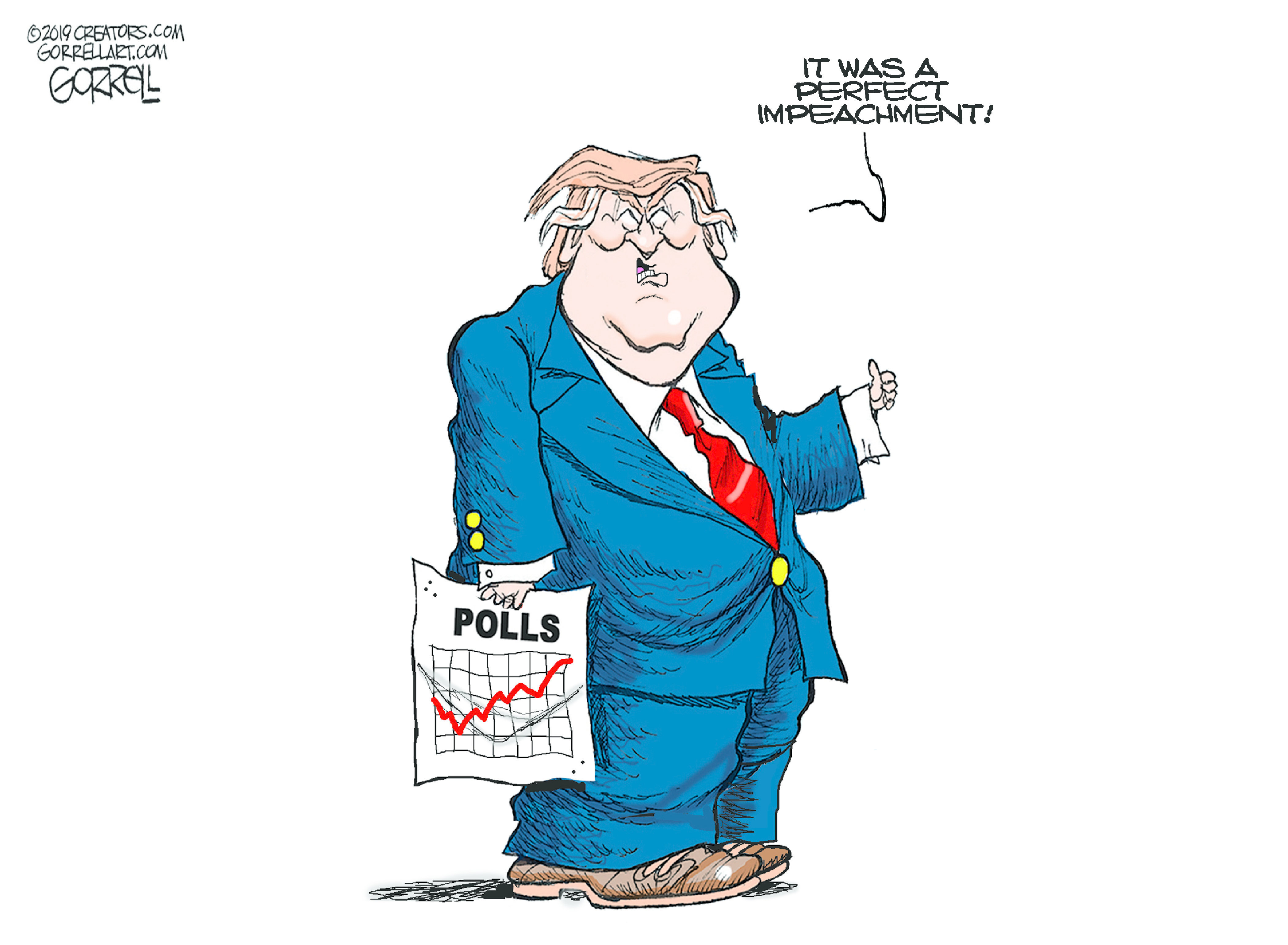 Political Cartoon U.S. Polls Perfect Impeachment
