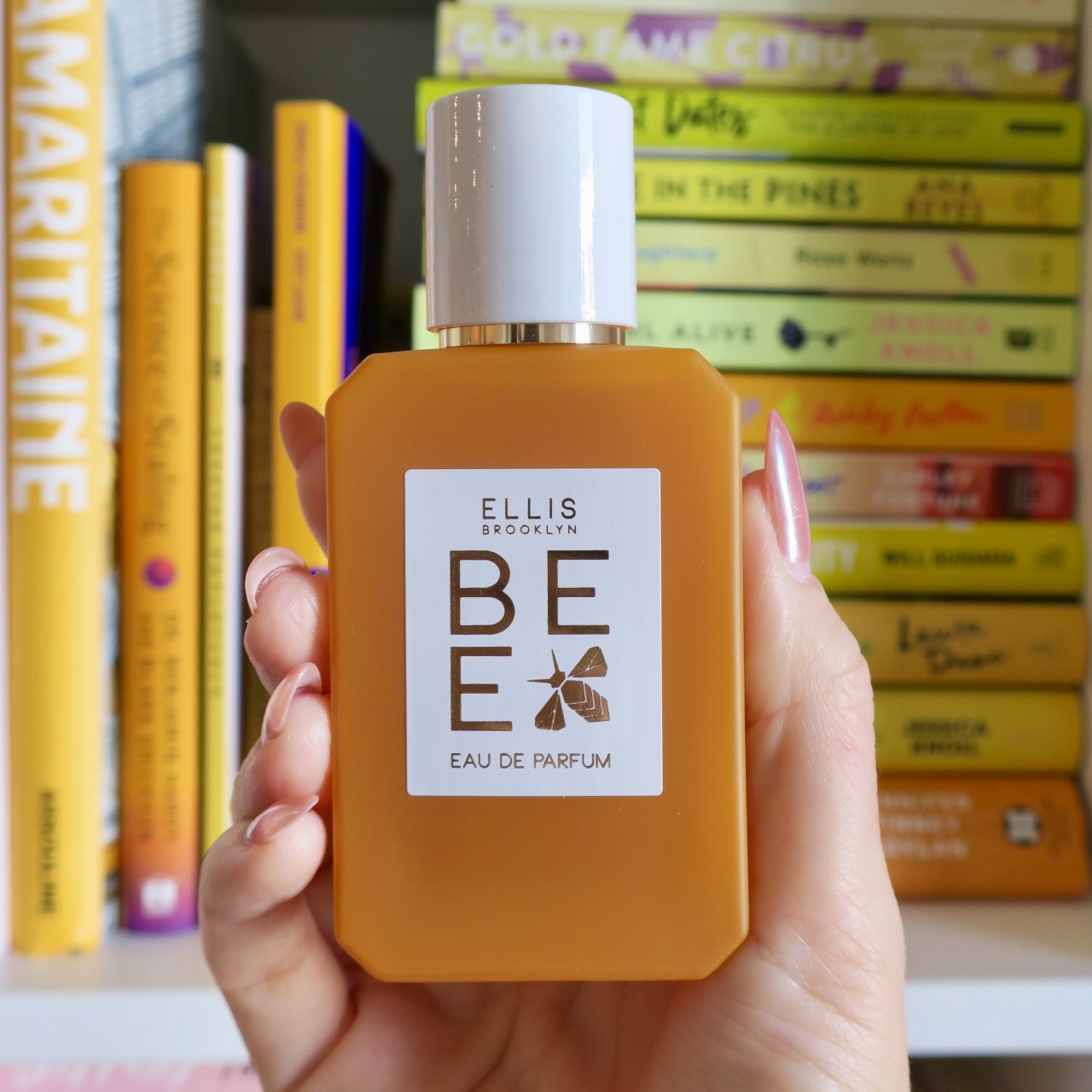 Brianna Peters testing Ellis Brooklyn Bee fragrance.