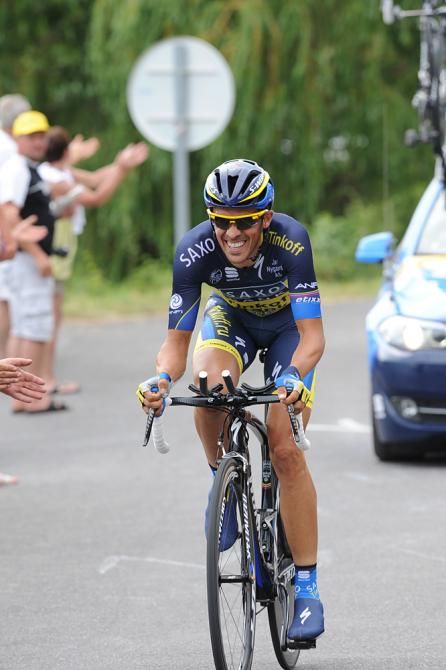 Alberto Contador pushed the fastest time until Froome came through