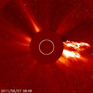 The sun on June 7, 2011, starting at about 06:41 UT, unleashed one of the most spectacular prominence eruptions ever observed.