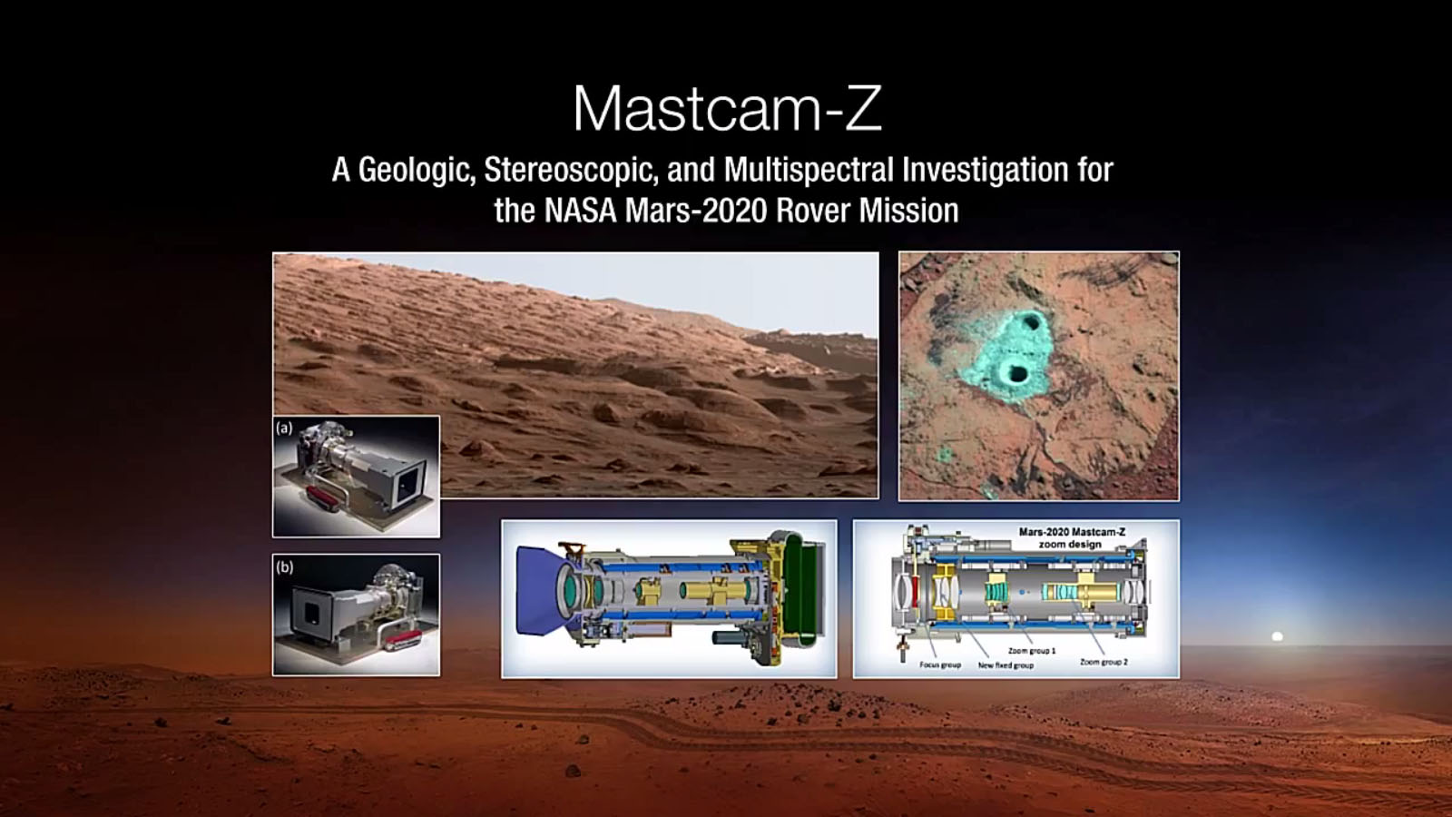 This illustration shows the location of Mastcam-Z, a powerful camera to ride on NASA's Mars 2020 rover to observe the Martian surface like never before. Mastcam-Z is an an advanced camera system with panoramic and stereoscopic imaging capability with a zoom capability.
