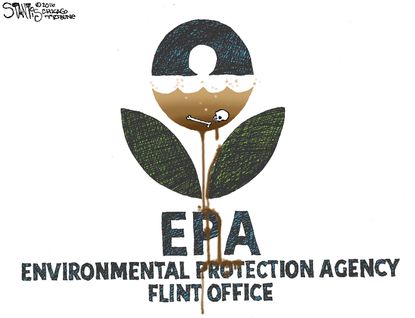 Editorial cartoon U.S. Flint Water Crisis