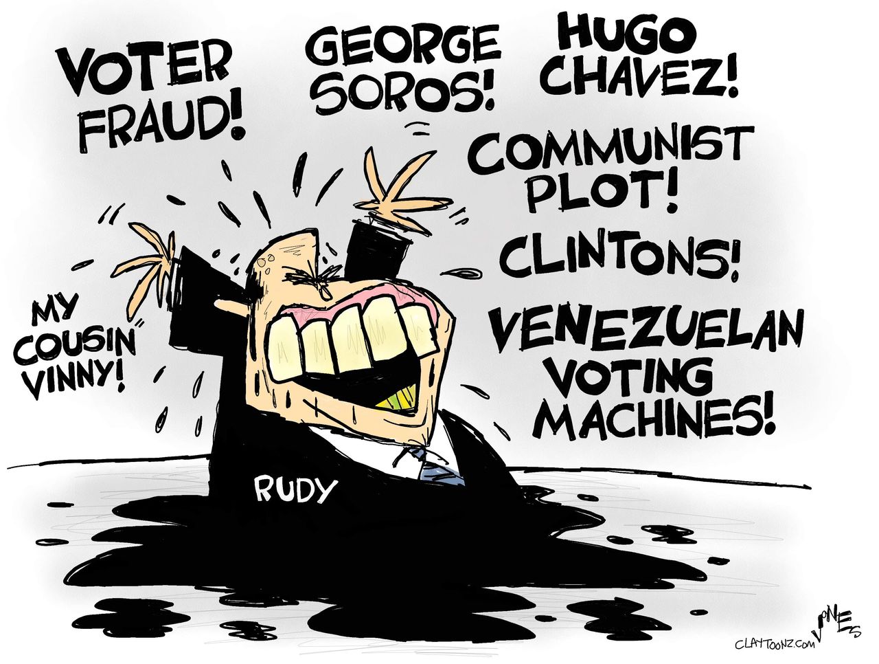 Political Cartoon U.S. Giuliani press conference