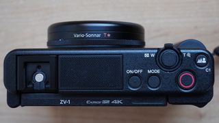 Sony ZV-1 review — top with defocus button